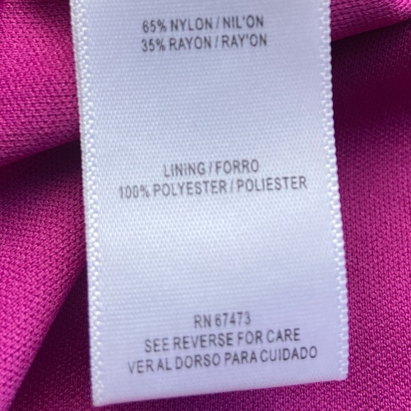 NWT Maison Tara Fuchsia Scoop Neck 3/4 Sleeve Lace Flowy Tier Ruffle Dress BB104 - Picture 13 of 13